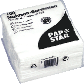 PAPSTAR Prägeservietten/12393 30x30cm weiß Tissue, 1-lagig 17 gr. / qm Inh.100